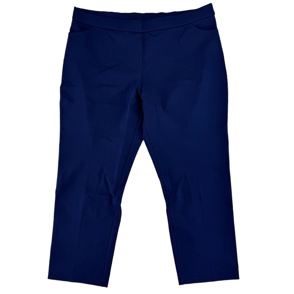 GRAVER Susan Graver‎ Status Stretch Slim Leg Pants XLP Navy Blue